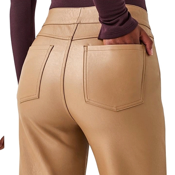 NWOT SPANX Leather-Like Straight Leg Pant in Luxe - Picture 3 of 8